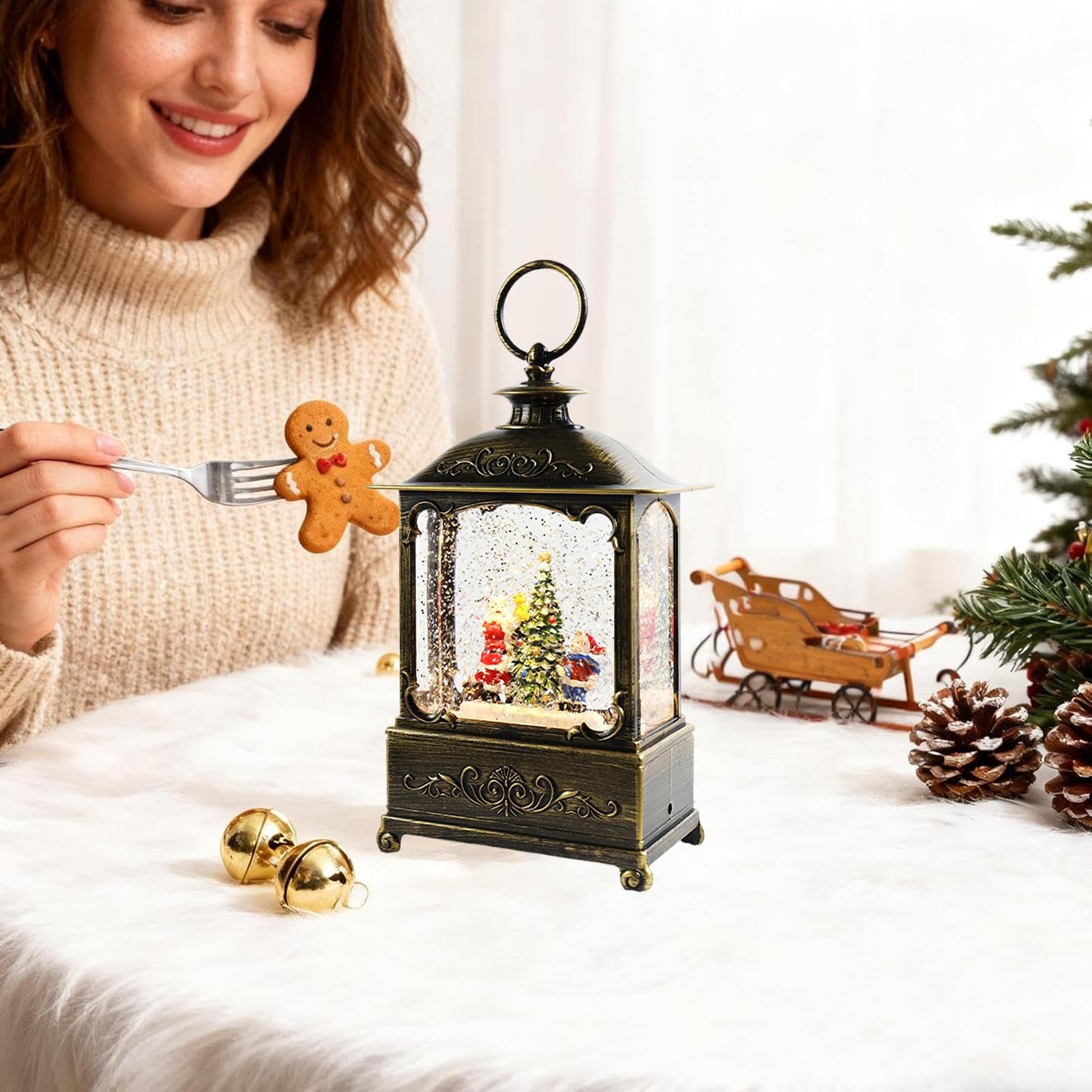 Linternas Navideñas Para Exterior Papá Noel y Muñeco de Nieve
