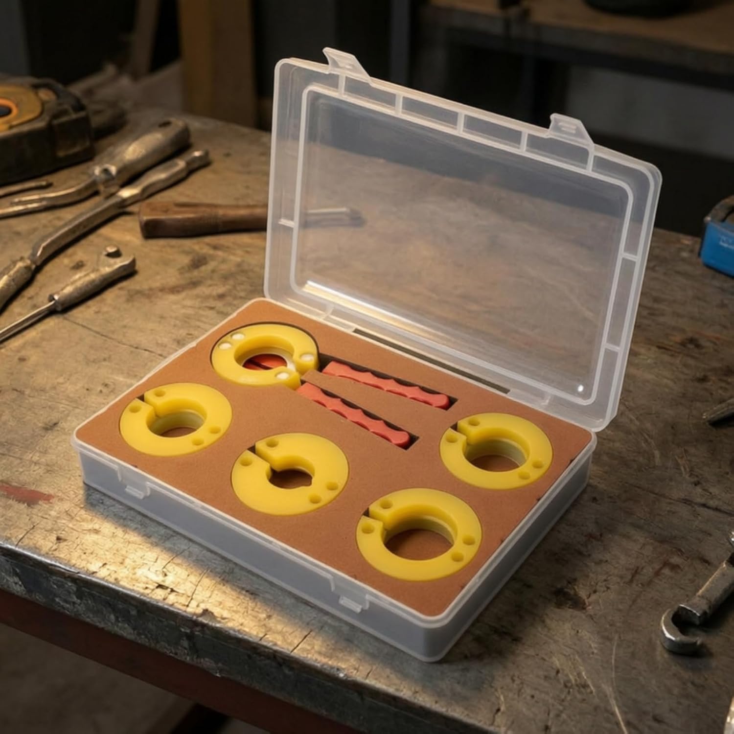 Kit de reparación de Bisel de Caja de Reloj con Anillos de Apertura y Estuche de Almacenamiento con bisagra para Servicio, Mantenimiento e inspección.