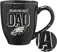 Vista 48 de Rico Industries NFL Football #1 Dad 16 oz Team Color Laser Engraved Ceramic Coffee Mug