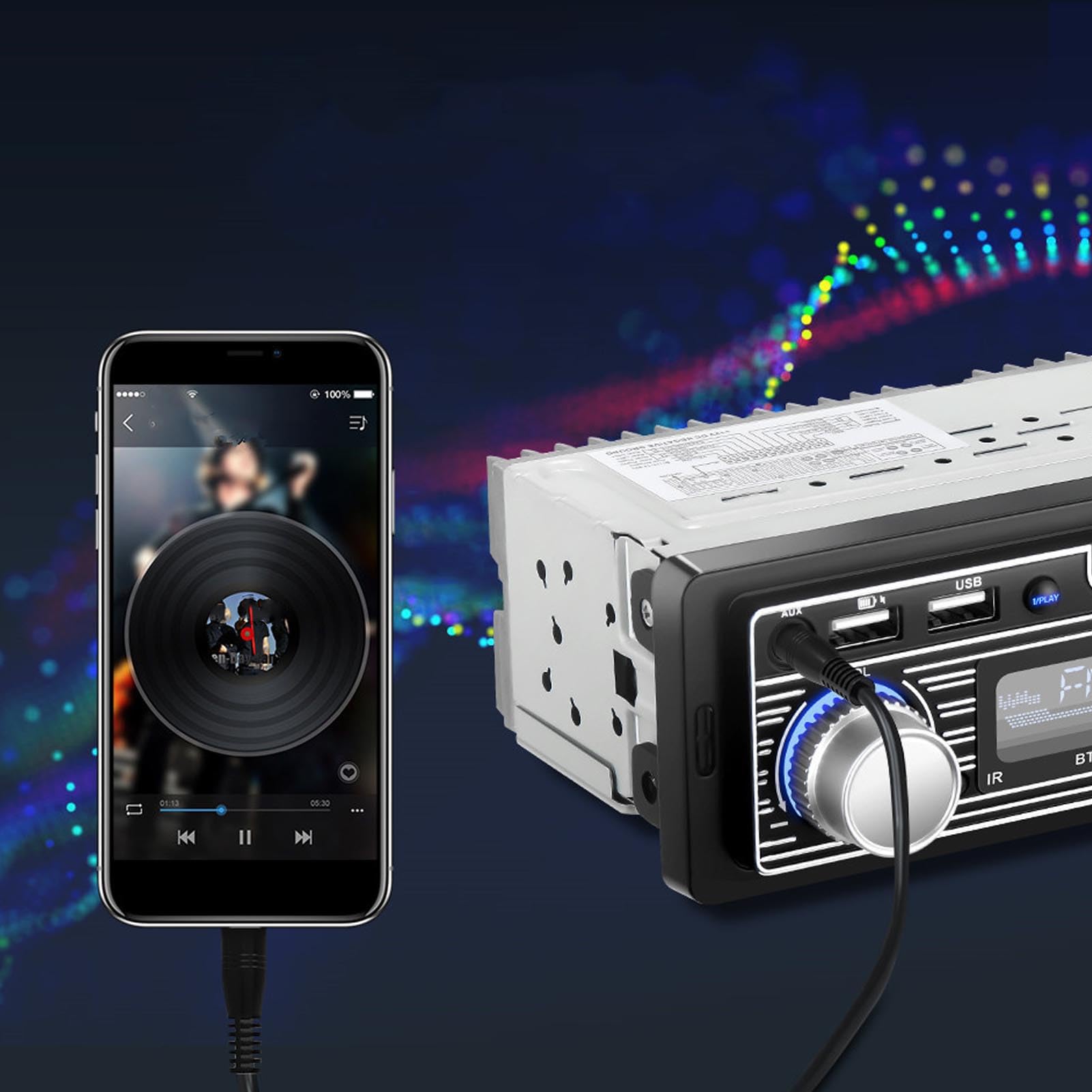 Receptor de Audio para Automóvil, Estéreo Multimedia para Automóvil de un DIN, Bluetooth FM, MP3 USB, de Audio de Radio FM Digital SD en el Tablero,12 V Universal