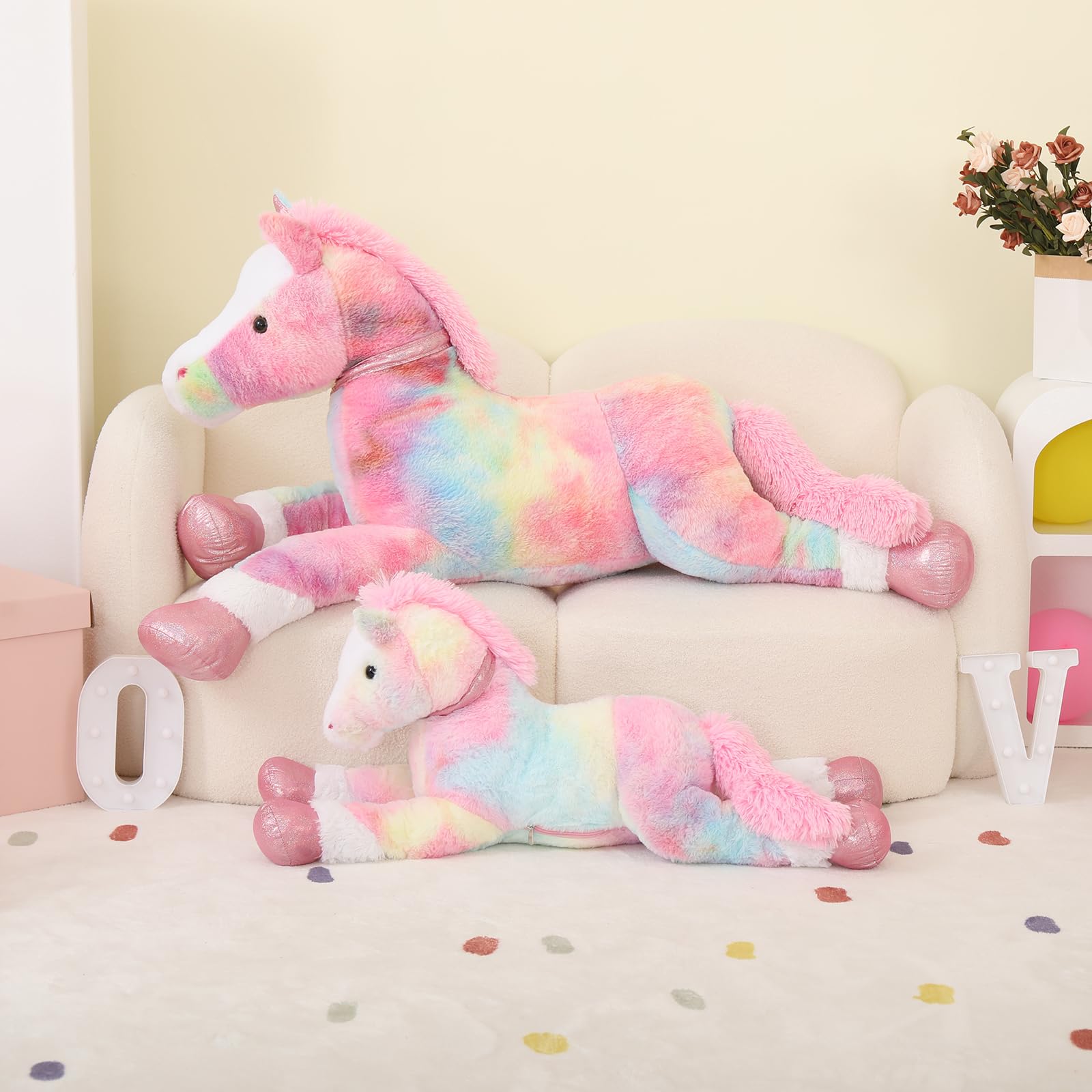  ぬいぐるみ Cushy Pony 馬 ウマ ピンク　入手困難 Amazon.co.jp: Qaba 子供用 ぬいぐるみ 揺れる馬 乗馬 リアルな