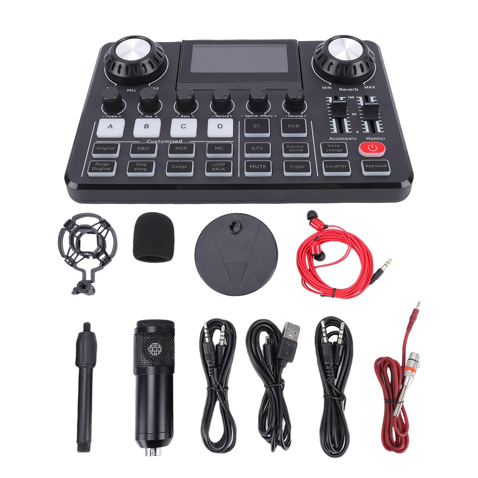 Podcast-Mikrofonpaket mit Soundmixer-Board-Set, Kondensatormikrofon für PC-Aufnahmespiele, Ideal für Podcaster, Streamer und Content-Ersteller