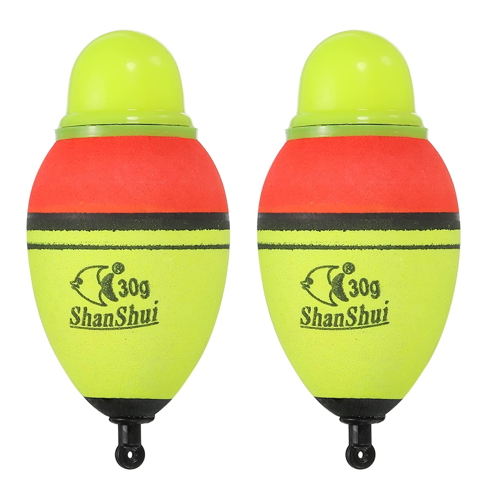 PATIKIL 1oz Iluminado Pesca Deslizante Flotadores, 2 Paquete EVA Luz Pesca Flotador para Nocturna Pesca, Amarillo