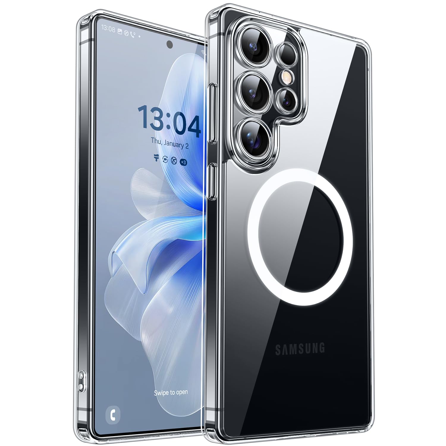 CANSHN Magnetic Shockproof for Samsung Galaxy S25 Ultra Case Clear
