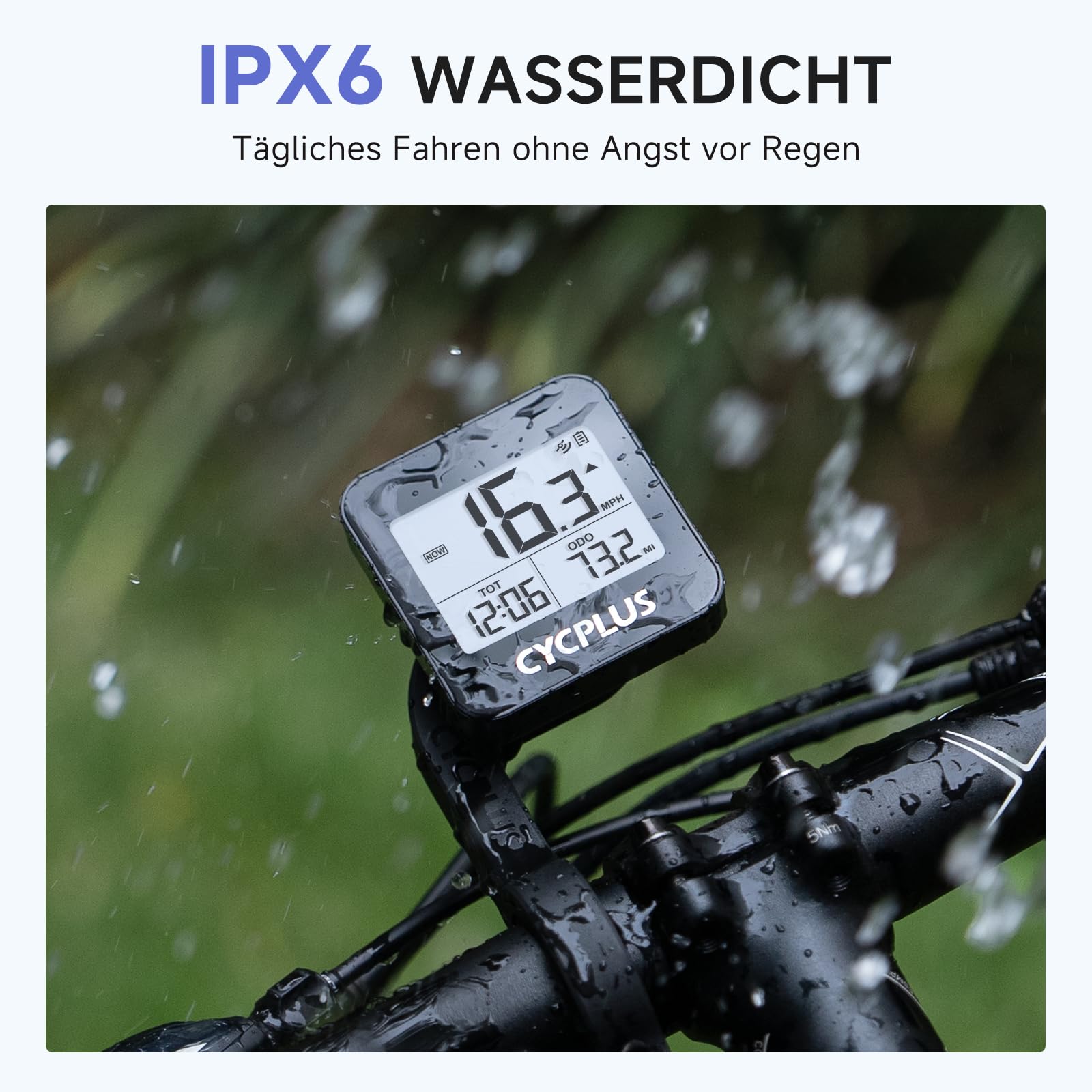 CYCPLUS GPS Fahrradcomputer Drahtlose Fahrradtacho Radcomputer IPX6 Wasserdichter Kilometerzähler GPS-Tachometer Radfahren G1(Neu Aufgerüstet)