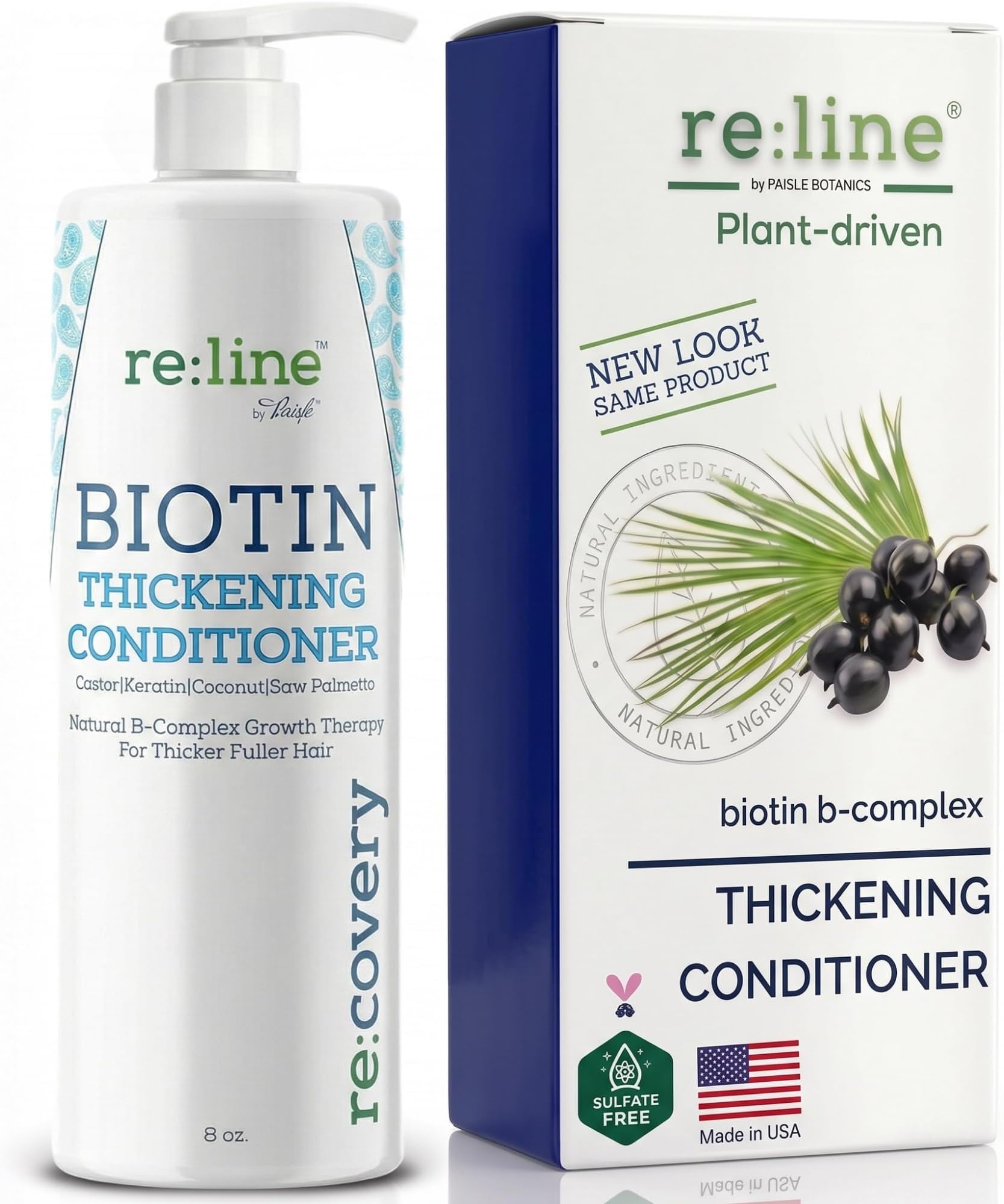Biotin Hair Growth Conditioner for Hair Loss Natural Thickening Volume Conditioner for Fine Hair Volumizing Deep Treatment for Thinning Color Treated Hair Sulfate Free with Castor Oil for Woman & Men