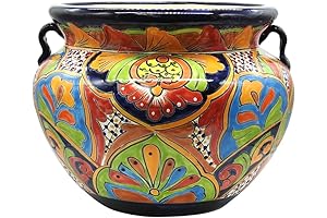 Michoacana Planter: Hand Painted Talavera Pottery for Indoor and Outdoor Decor