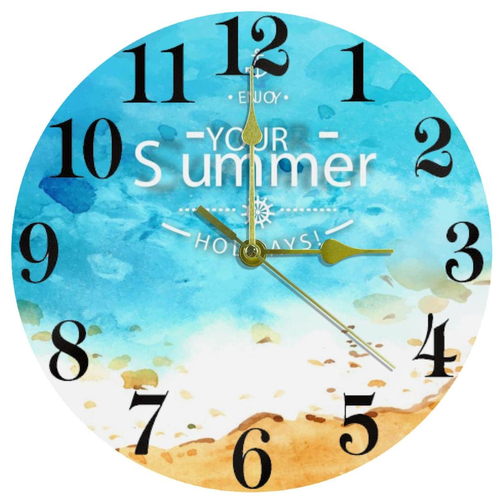 Horloge murale à quartz silencieuse au motif de paysage naturel apaisant pour soi
