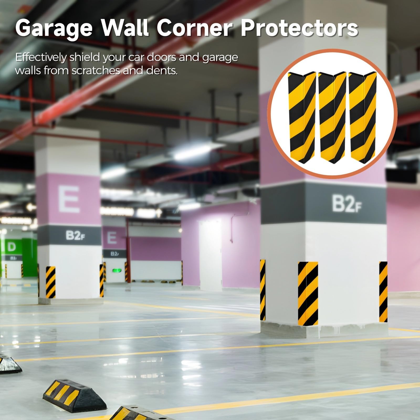 Wall Protector 8-Pack Garage S - Foam Corner Guards With Reflective ...