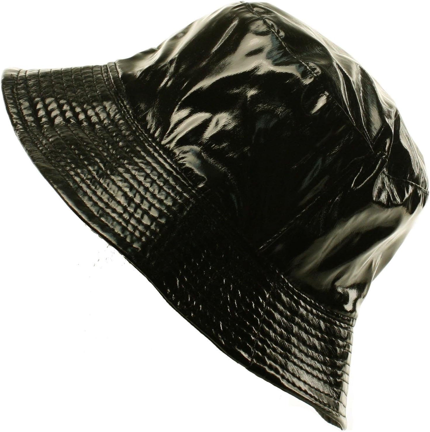 Ladies Girls Rain Resistant Bell Bucket Foldable Travel Cap Hat Cap Black 56cm