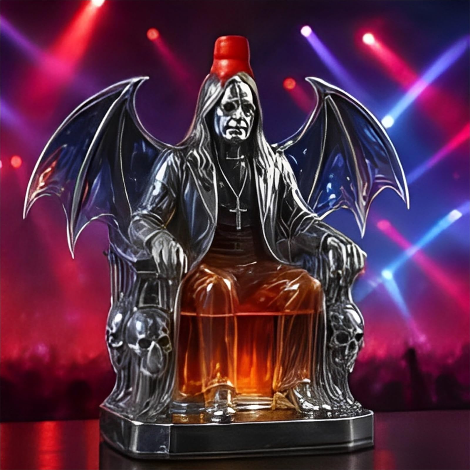 300ML Decantador Whisky Arte Escultura - Escultura 3D De Botella De Whisky Con Forma De Ala Negra, Decantador De Whisky De Vidrio Novedoso, Regalo Para Guardar Licores.(A)