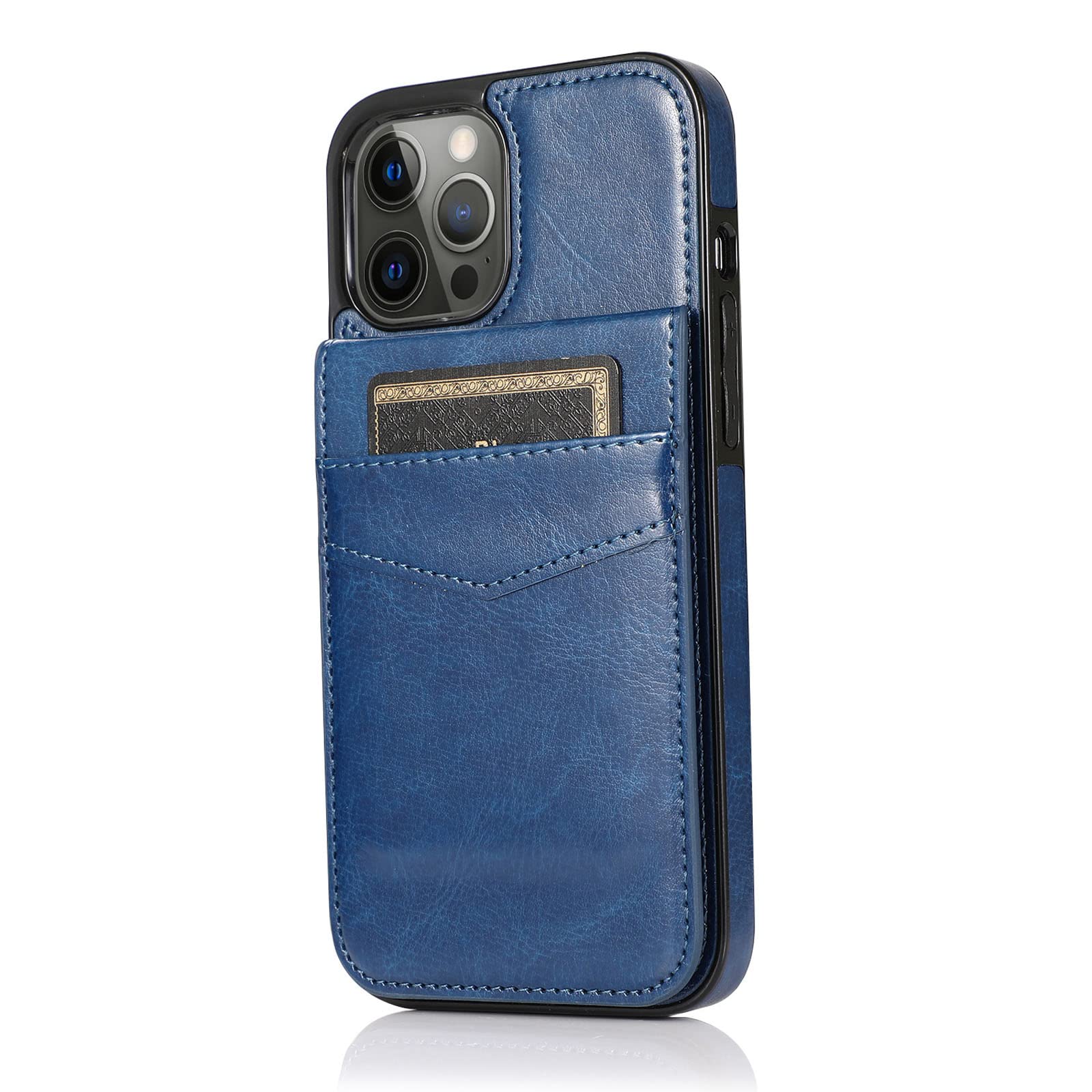 Funda para iPhone 14/14 Pro/14 Pro Max/14 MAX, Magnético Funda Tipo Cartera con Cierre Anti-Huella Anti-Rasguño Funda con Ranura Tarjeta Y Soporte Función,Azul,14 MAX 6.7"