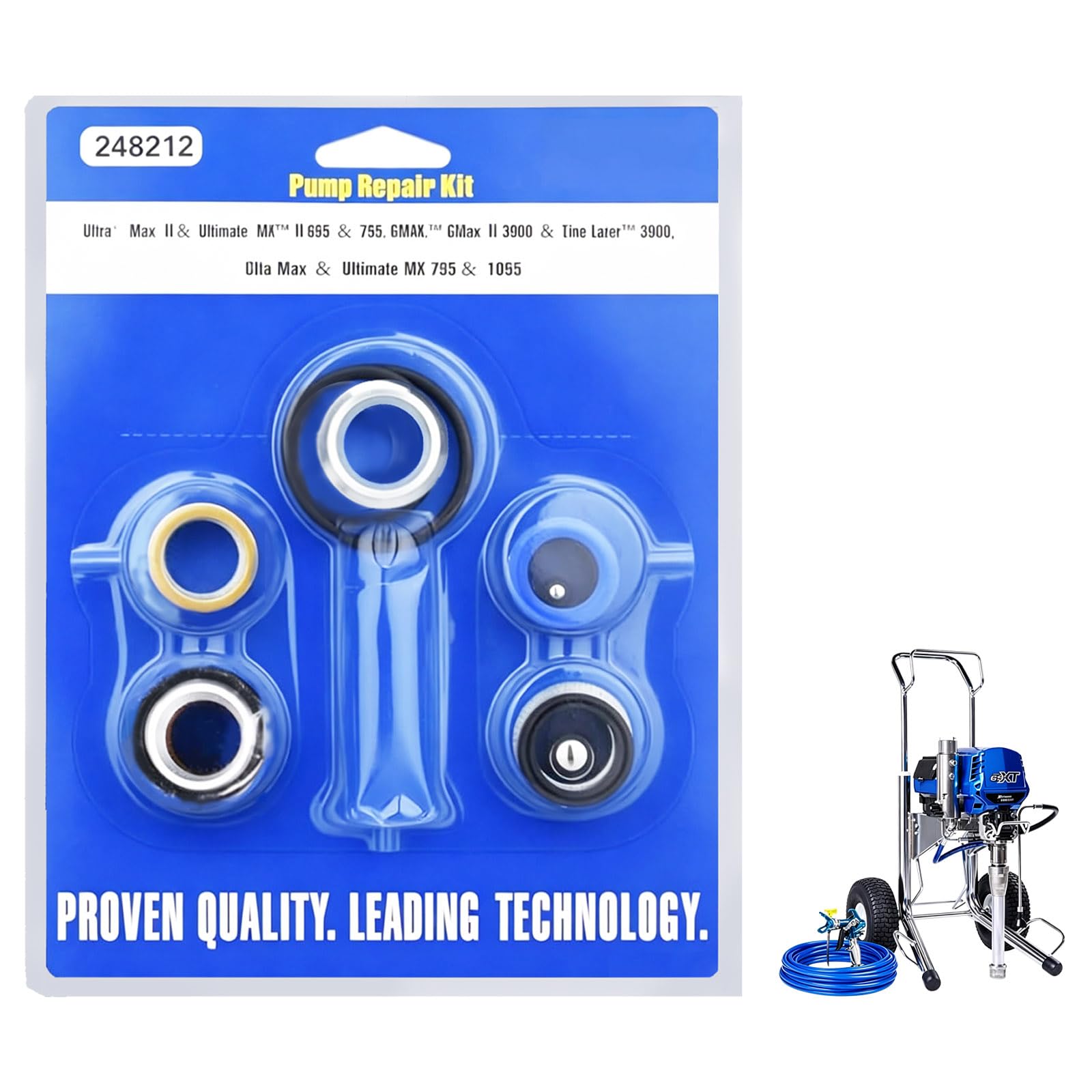 248212 Pump Packing Repair Kit, Aftermarket Replacement Parts Compatible with Graco Ultra Max II 695 795, LineLazer 3900 Airless Paint Sprayer