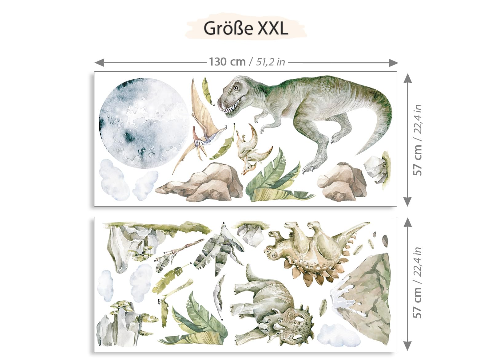 Grandora Sticker mural XXL Motif dinosaure DL819-5 pour chambre d'enfant