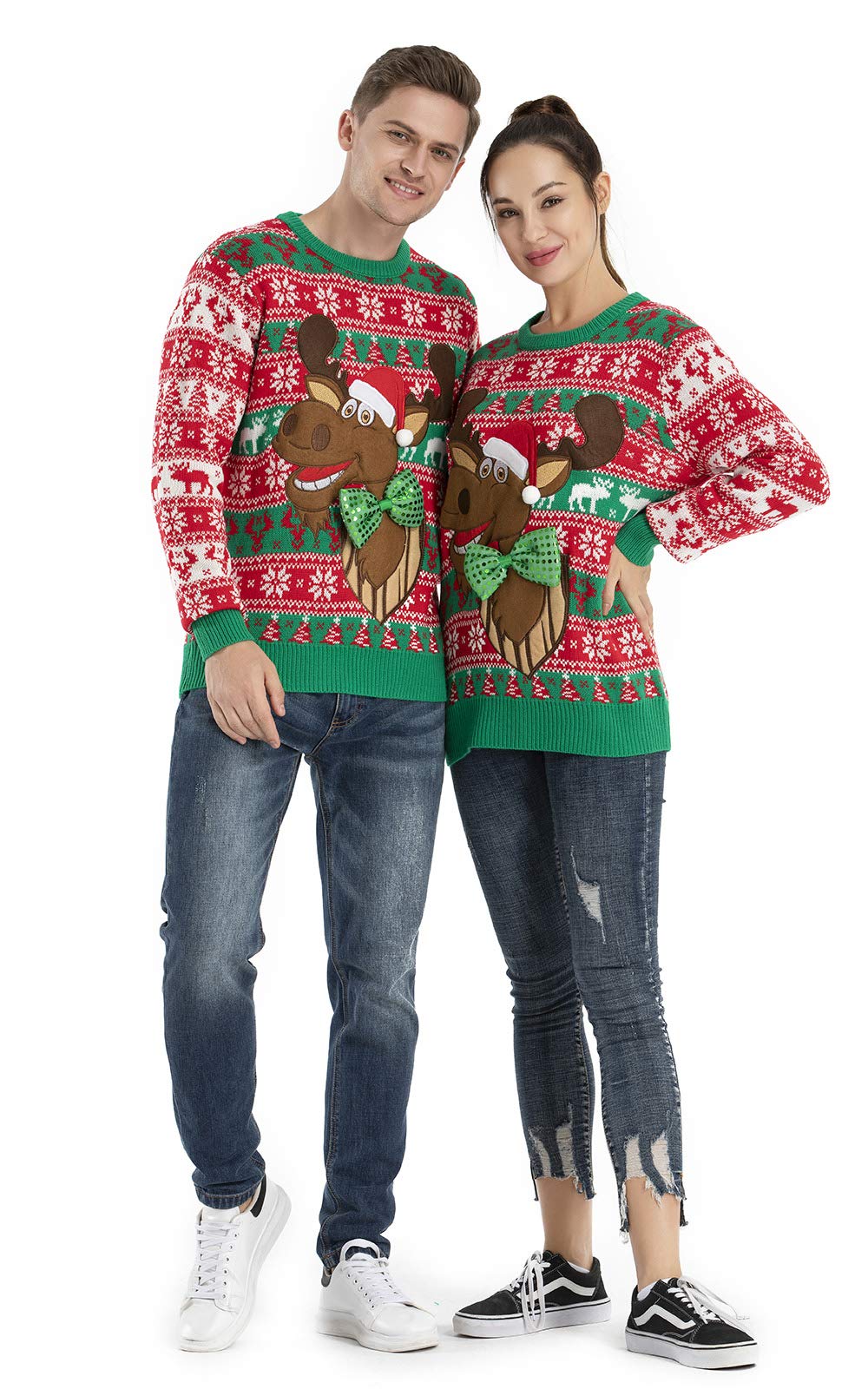 Suéter de Navidad feo unisex para hombre con luz LED divertida novedad jersey de punto, 20038-ma, Small