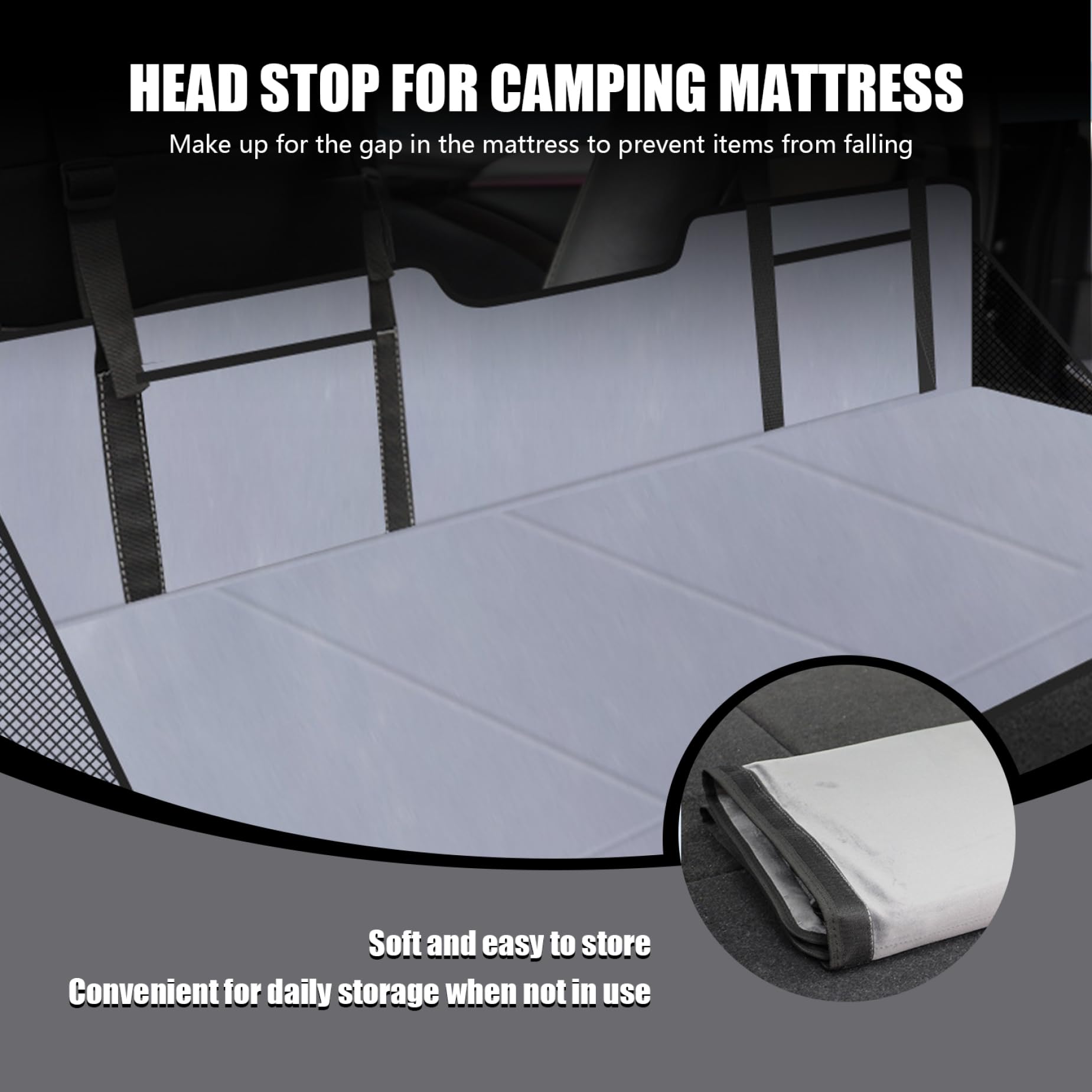 Sedile posteriore dell'auto estensione da 4 volte non gonfiabile per letto per letto posteriore con sacca di stoccaggio 50x16 in auto sul sedile posteriore Extender per camion, pesca, campeggio, spia