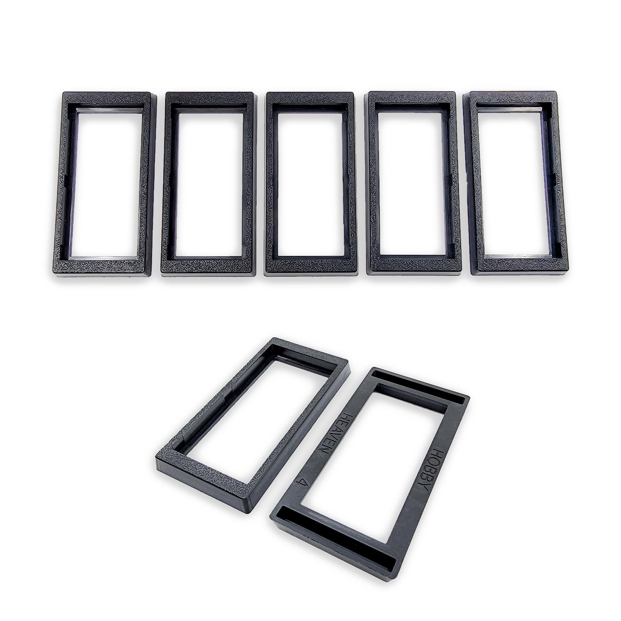 Hobby Heaven 50x24 to 60x30mm Rectangle Bases Size Converters For Wargaming Bases - Black Miniature Bases Converters for Miniatures Figures - Model Painting Wargame Miniatures (5 pcs)