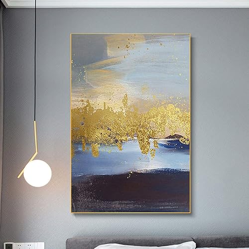 Cuadros al óleo dorada, póster de estilo chino, cuadros artísticos de pared, lienzo impreso, arte de pared para decoración de dormitorio, imagen de