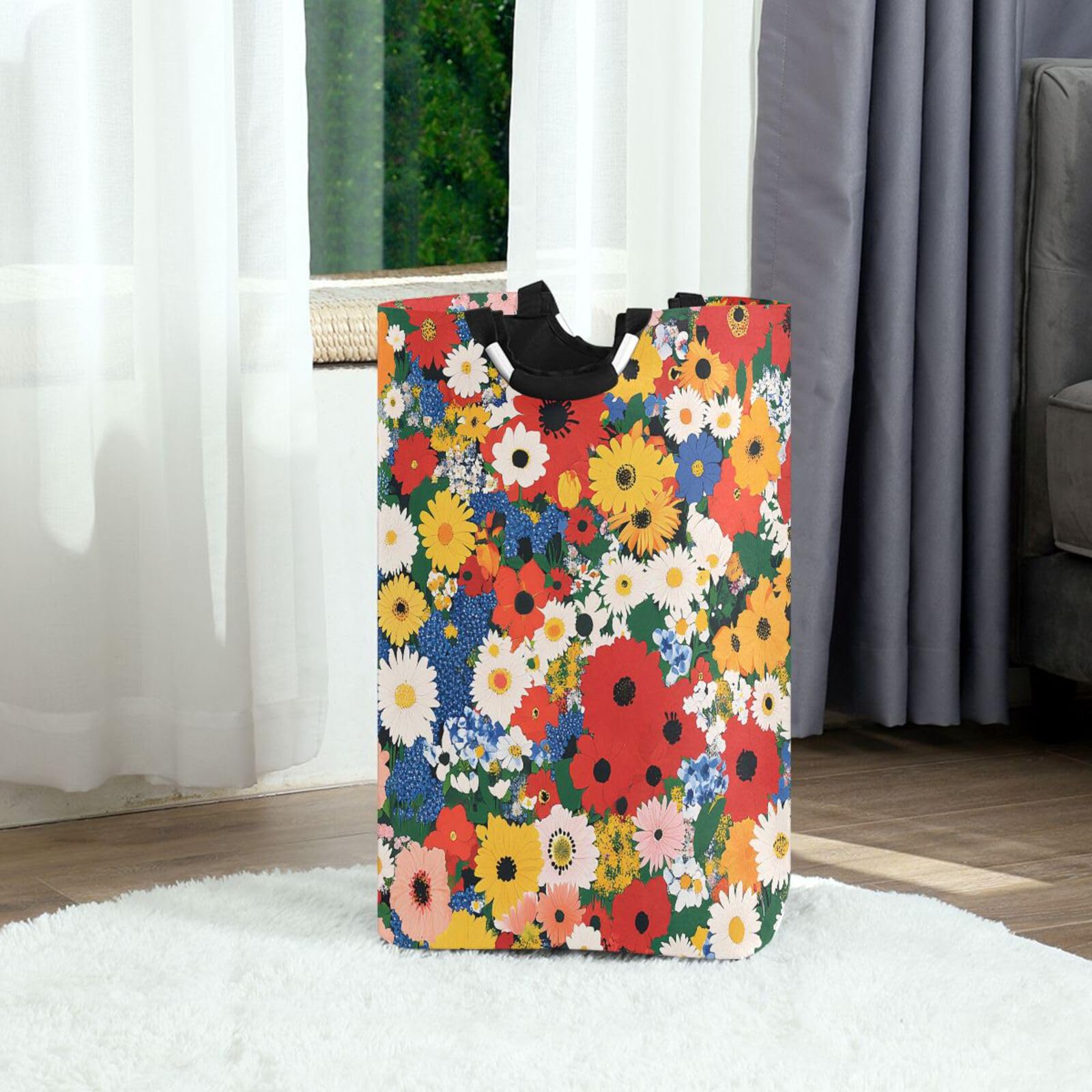 Jihqo Laundry Hamper Basket St Patrick's Clover Pattern Collapsible Nursery Storage Bin Waterproof Clothing Baskets for Home Bedroom Bathroom Washing Room