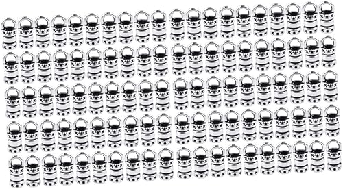 Miniatura 1 de EXCEART 200 unidades de collar y pulsera de cuero con hebilla de cordón de metal, tapas de extremo de cordón de metal, cuentas de tubo de fianza con