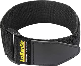 LuBanSir Cinch Straps - 2" x 18" (6 Pack) Elastic Hook and Loop Storage Straps with Buckle for Bicycle, Truck, Boat and More for Extension Cords, Ropes, Hoses Organization - Black