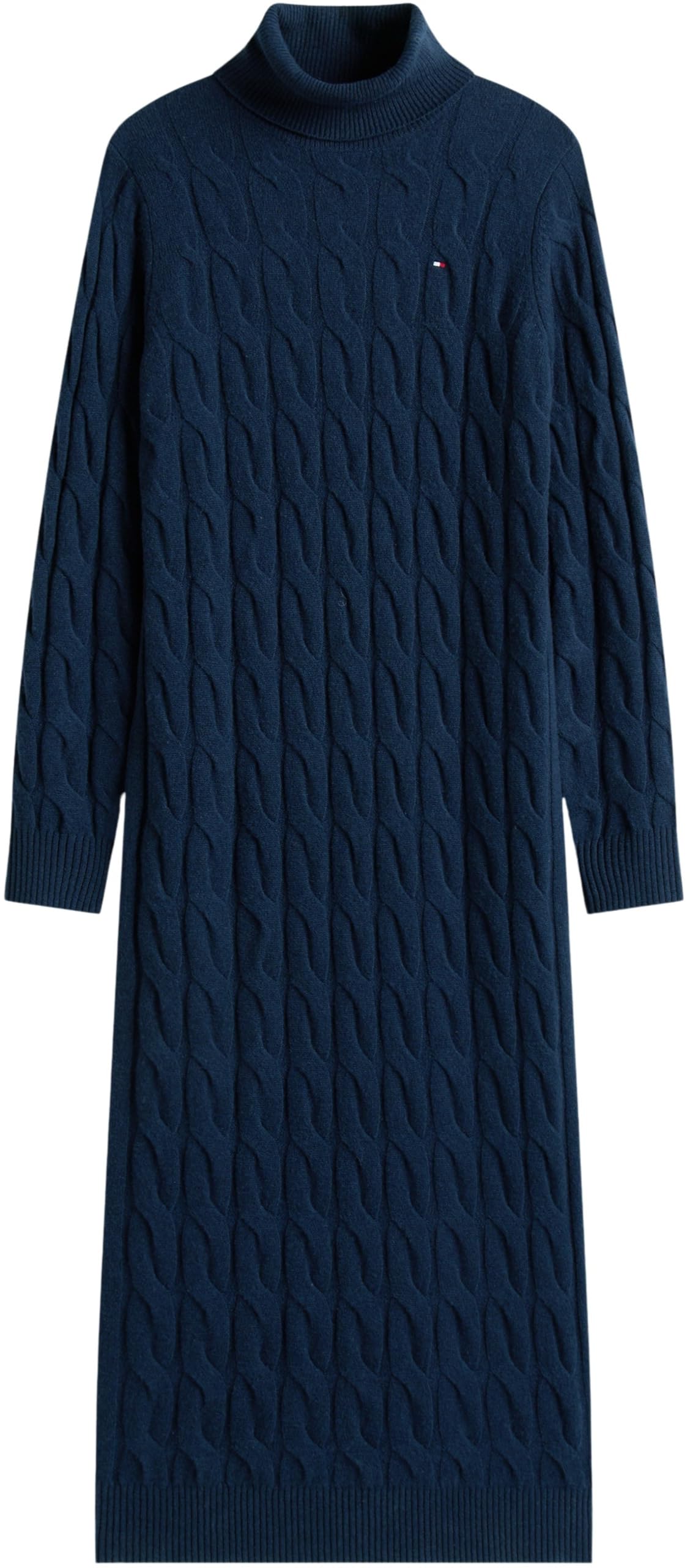 Tommy Hilfiger Soft Wool Cable Roll-nk LS Dress Ww0ww46429 Vestido Tipo suéter Mujer (Pack de 1)