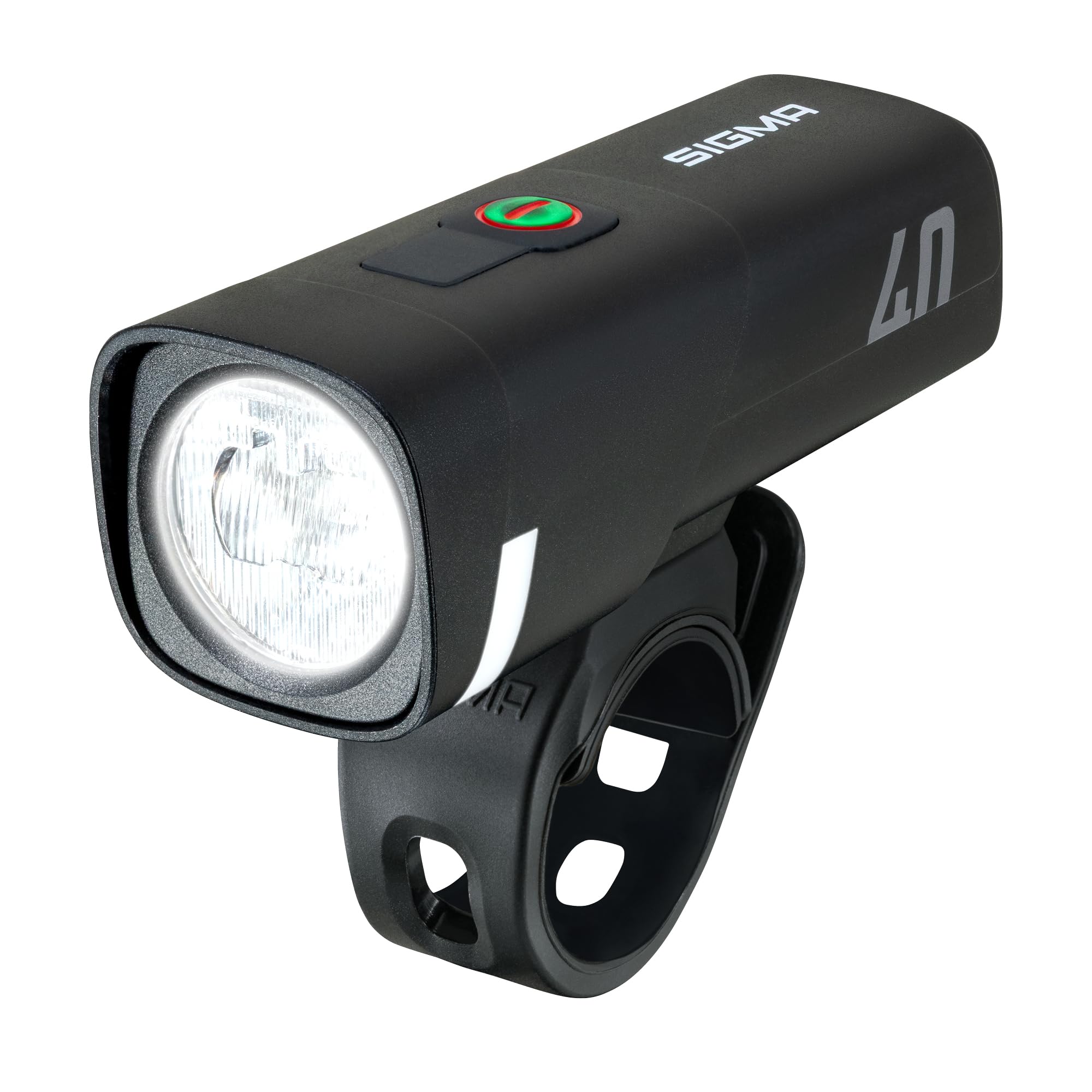 SIGMA Aura 40 | LED Fahrradlicht mit 40 LUX & USB-C | StVZO zugelassenes Vorderlicht mit 2 Leuchtmodi | Lange Akkulaufzeit