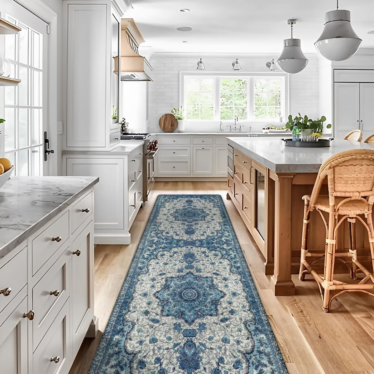 Lahome Traditional Washable Kitchen Runner Rug 2'6"x8' Non