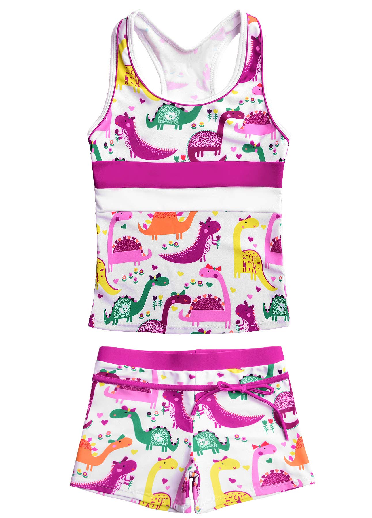 JerrisApparel Little Girls' Summer Two Piece Boyshort Tankini Kids Swimsuit