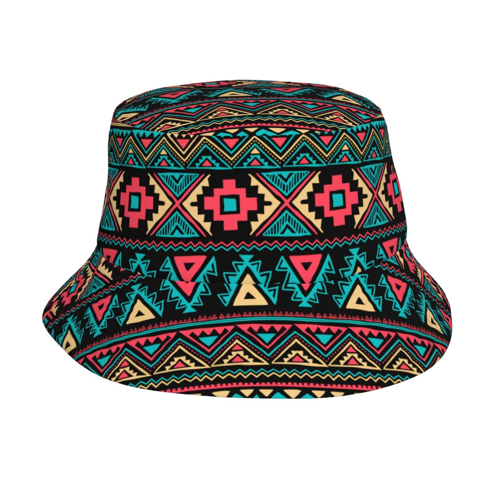 AOOEDM African Bucket Hats Fashion Ethnic Print Fisherman Hat for Women Men Packable Summer Travel Hat Outdoor
