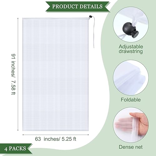 Miniatura 2 de Malla de barrera para pájaros con cordón de red de arándanos, cubierta de red para plantas, protección contra animales, cubierta de red de frutas
