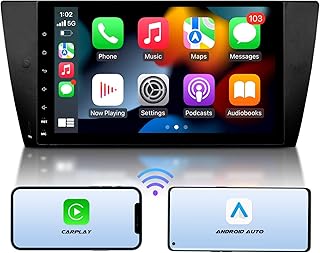 Apple CarPlay & Android Auto Car Stereo Receiver, Android 10.0 Ultra-Thin 2+32GB Car Radio, Compatible with BMW 3 Series 2005-2011(E90/E91/E92/E93), Bluetooth 5.0/4 Sets of UI, 9 Inch-Q65SE