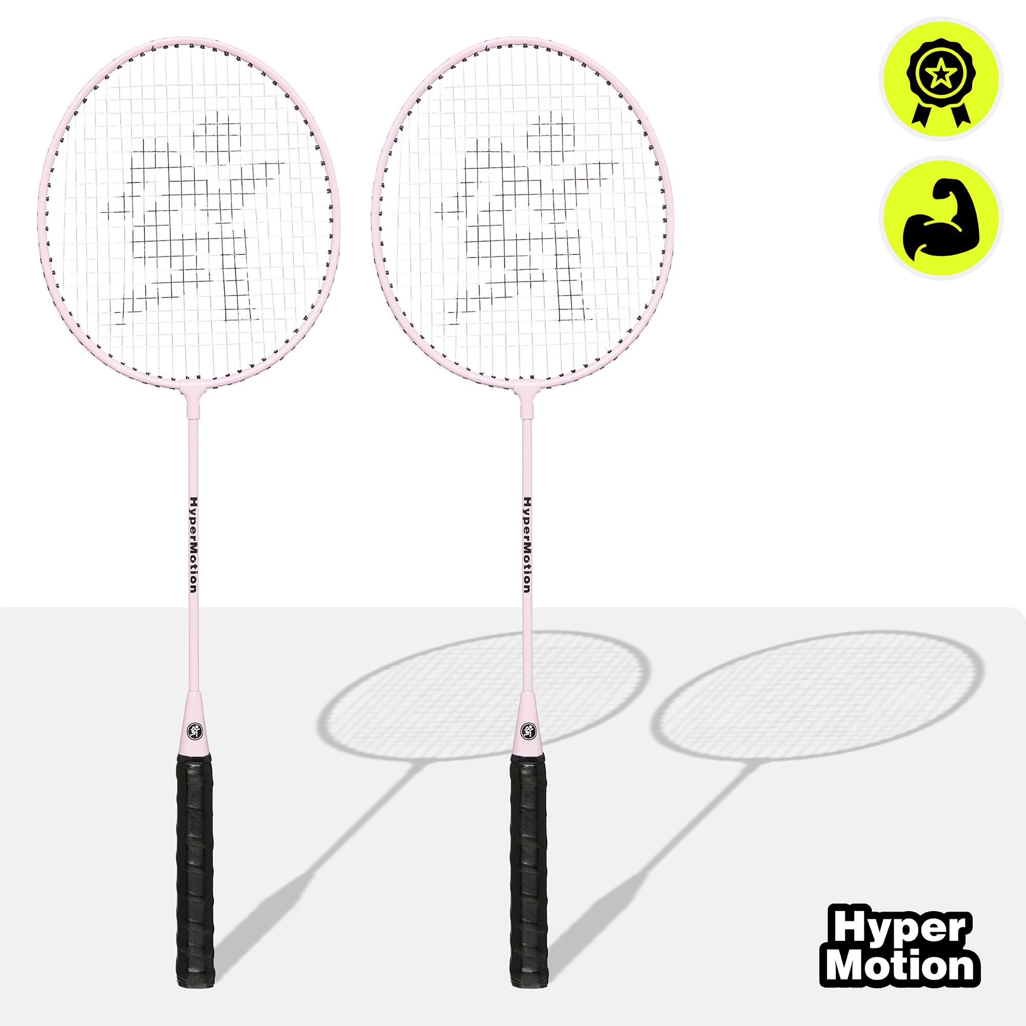 HyperMotion Raqueta de Bádminton - Raqueta para Adultos de Acero con Bolsa Oxford - Set Completo de Bádminton para Juegos de Exterior, 0,75 kg, 10+