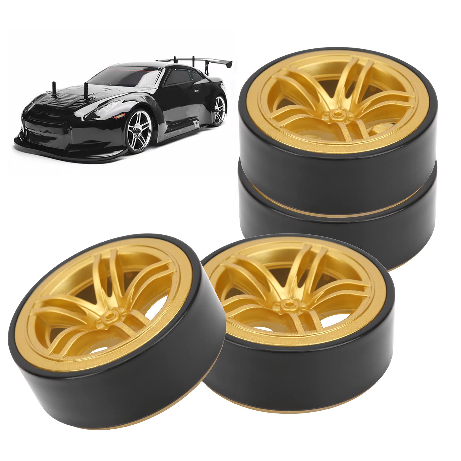 BROLEO Neumáticos De Deriva Para Coche RC 1:10 – Set De 4 Ruedas De Plástico Y Goma