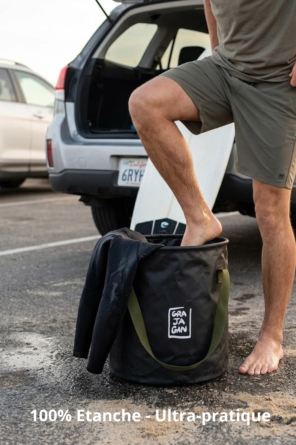 GRAJAGAN Surf Bucket, 70 L, Grand Volume pour se Changer Facilement et Ranger vêtements mouillés et équipement après la Session, Solution Pratique pour la Plage et Sports Nautique