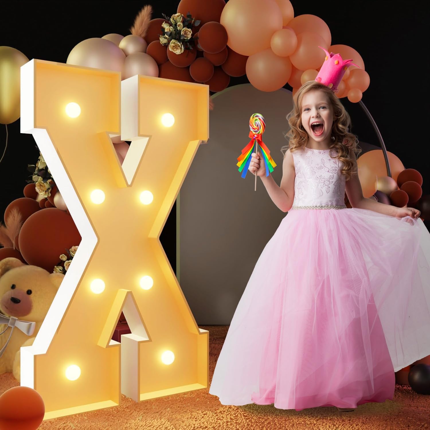 Marquee Light Up Letters LED Warm Light Birthday Party(Letter X,4FT/120CM)