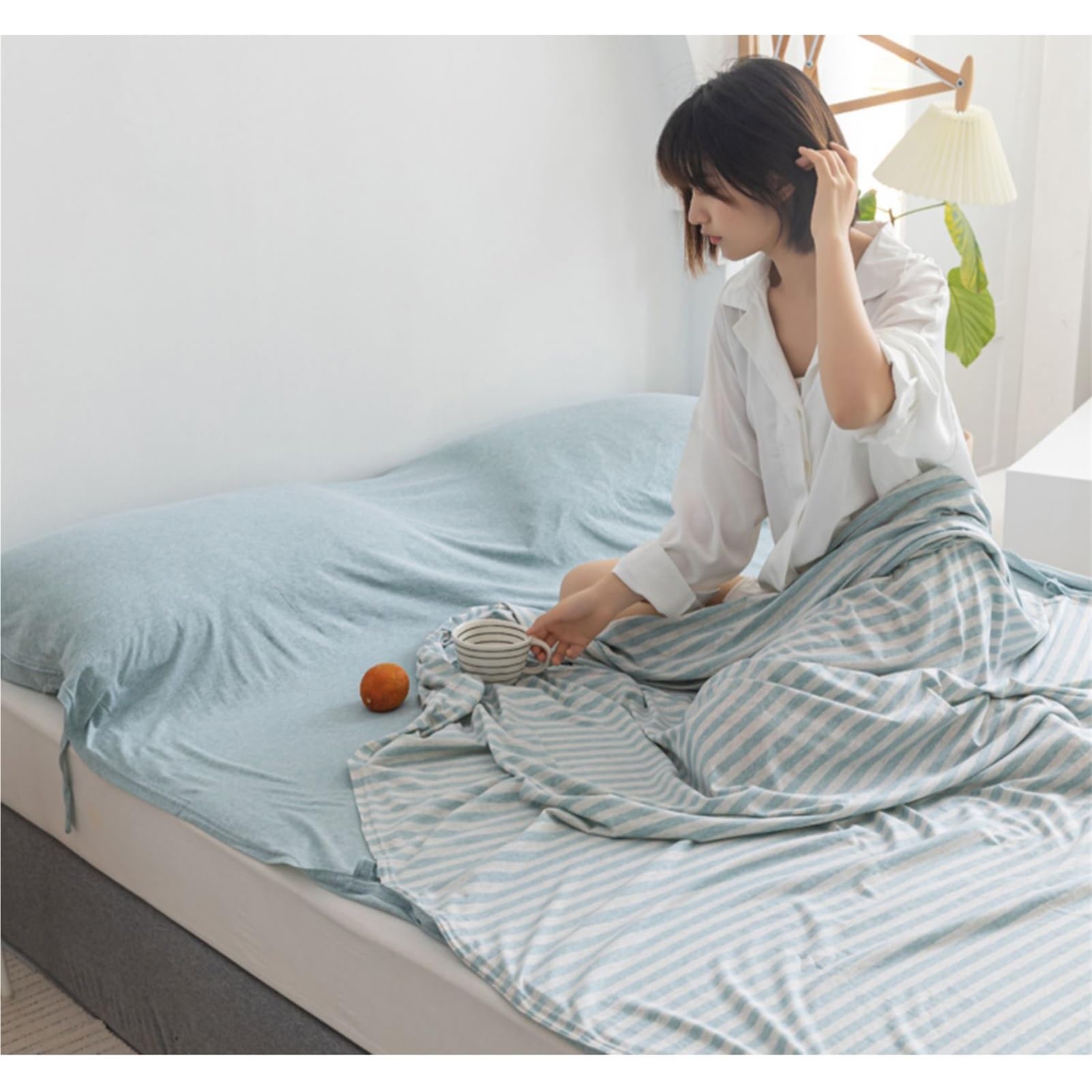 Saco de Dormir Forro 100% Algodón Tejido Sábana de Viaje for Hoteles Capa Suave for Dormir Saco de compresión Adulto Ultraligero portátil for Acampar Viaje de Negocios