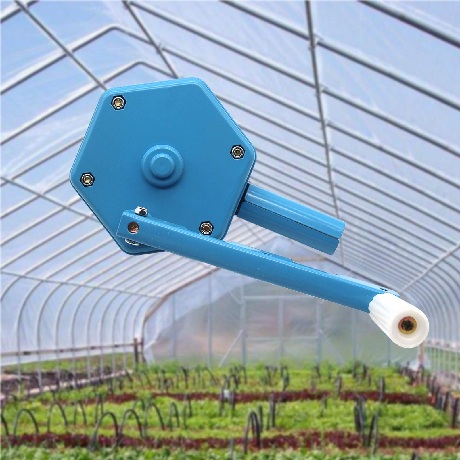 KLLsmDesign Greenhouse Sidewall Ventilation Hand-Rolling Film Device,Greenhouse Film Lifting Down Ki