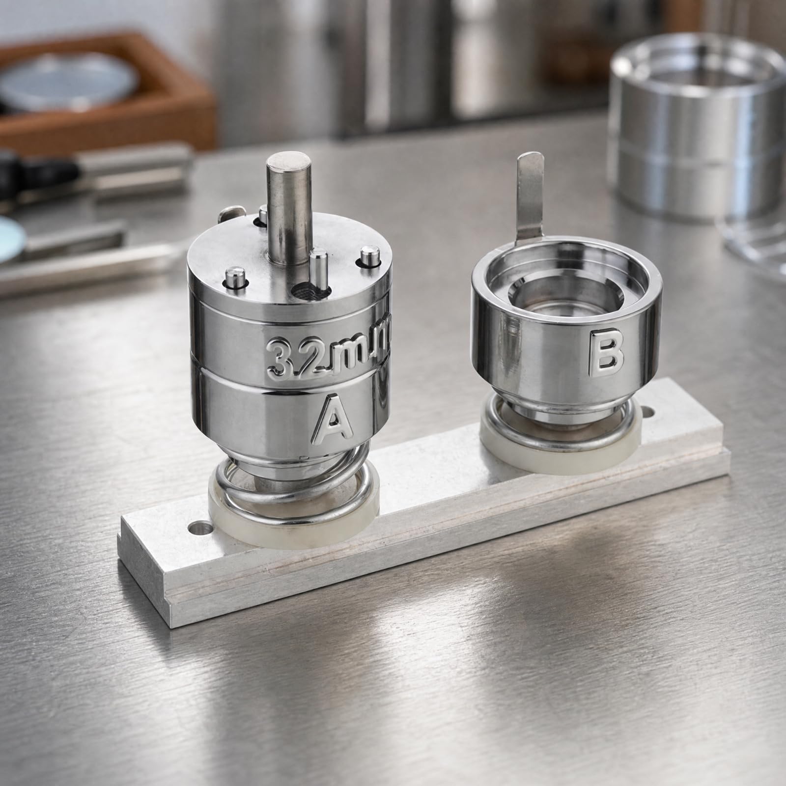 TISHITA Schiebebahn-Abzeichenform aus Aluminiumlegierung stabil Abzeichenpresse-Form Formwerkzeug für Kleingewerbetreibende, 50MM