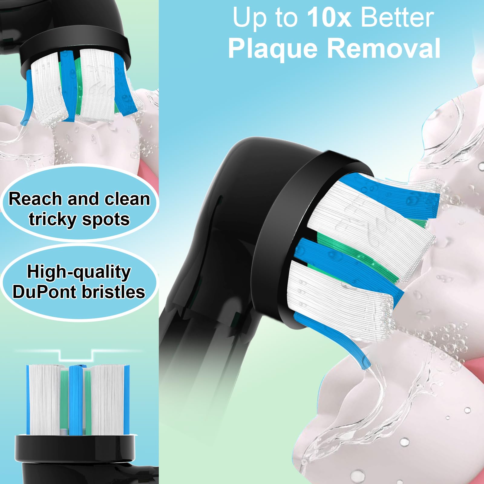 iO Replacement Heads Compatible with Oral B iO, 6 Pack Toothbrush Heads Compatible with iO 2/3/4/5/6/7/8/9/10 Series Electric Toothbrush - 4