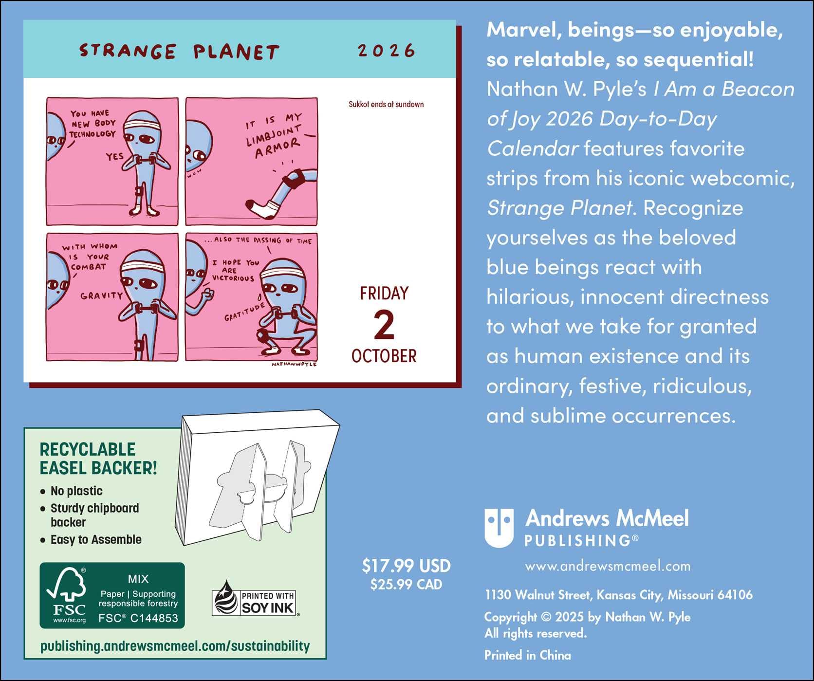 Strange Planet 2026 Day-to-Day Calendar: I Am a Beacon of Joy