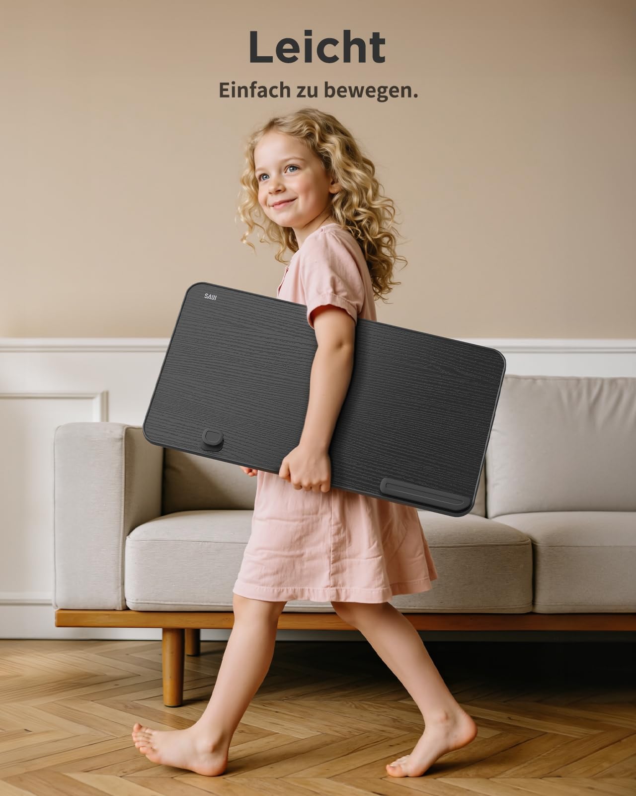 SAIJI Laptoptisch Klappbar, Betttisch - Verstärkte Stabilität, Verlängerte Beine - Höhe & Neigung Flexibel Einstellbar für Bett, Sofa & Couch - Tragfähigkeit bis zu 40 kg, Maße 60x33 cm (Schwarz)