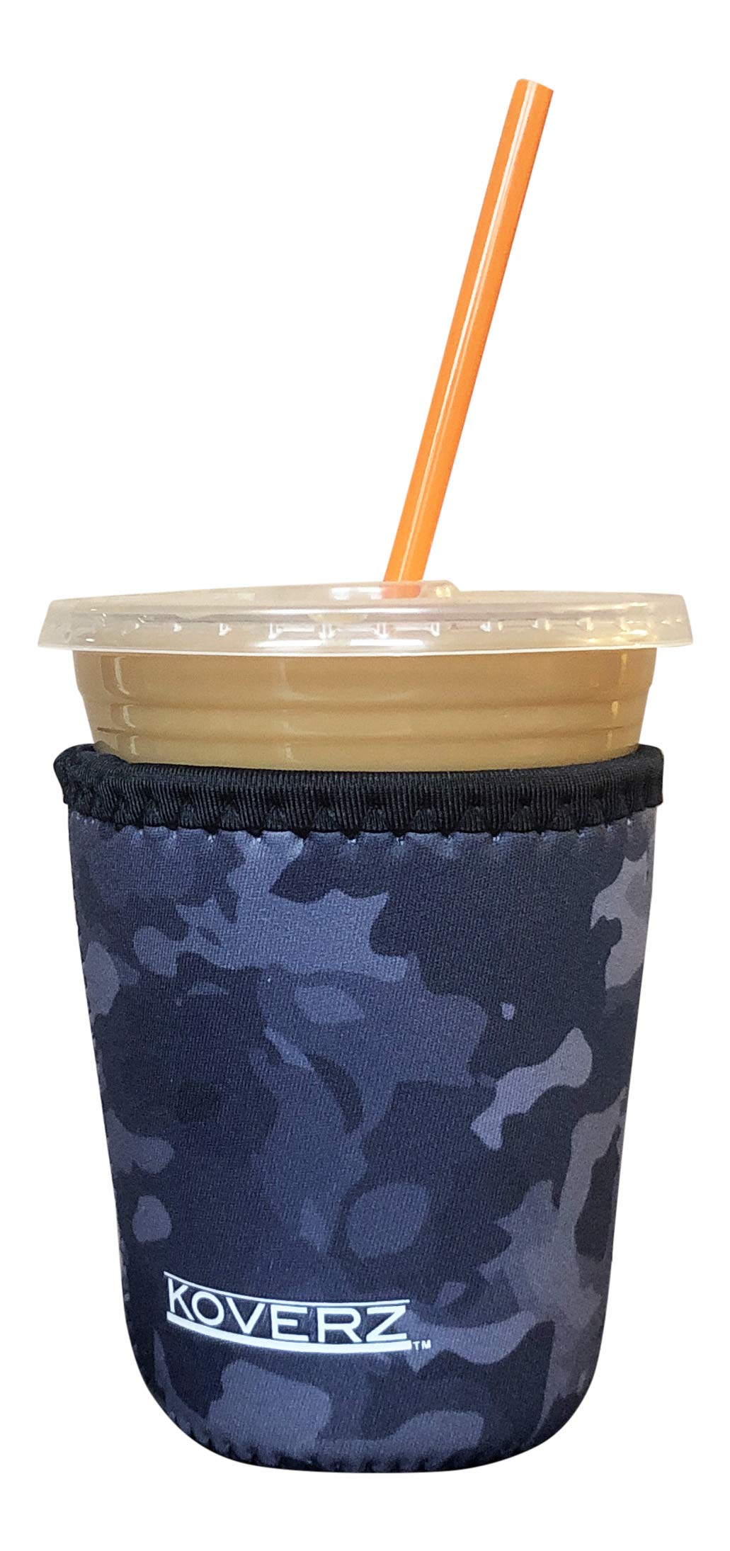 Iced Coffee Sleeve, Insulated Neoprene Cup Sleeve, Fits a 16 Oz. Coffee Cup, Washable and Reusable, Iced Coffee Accessories, Small Black Camo