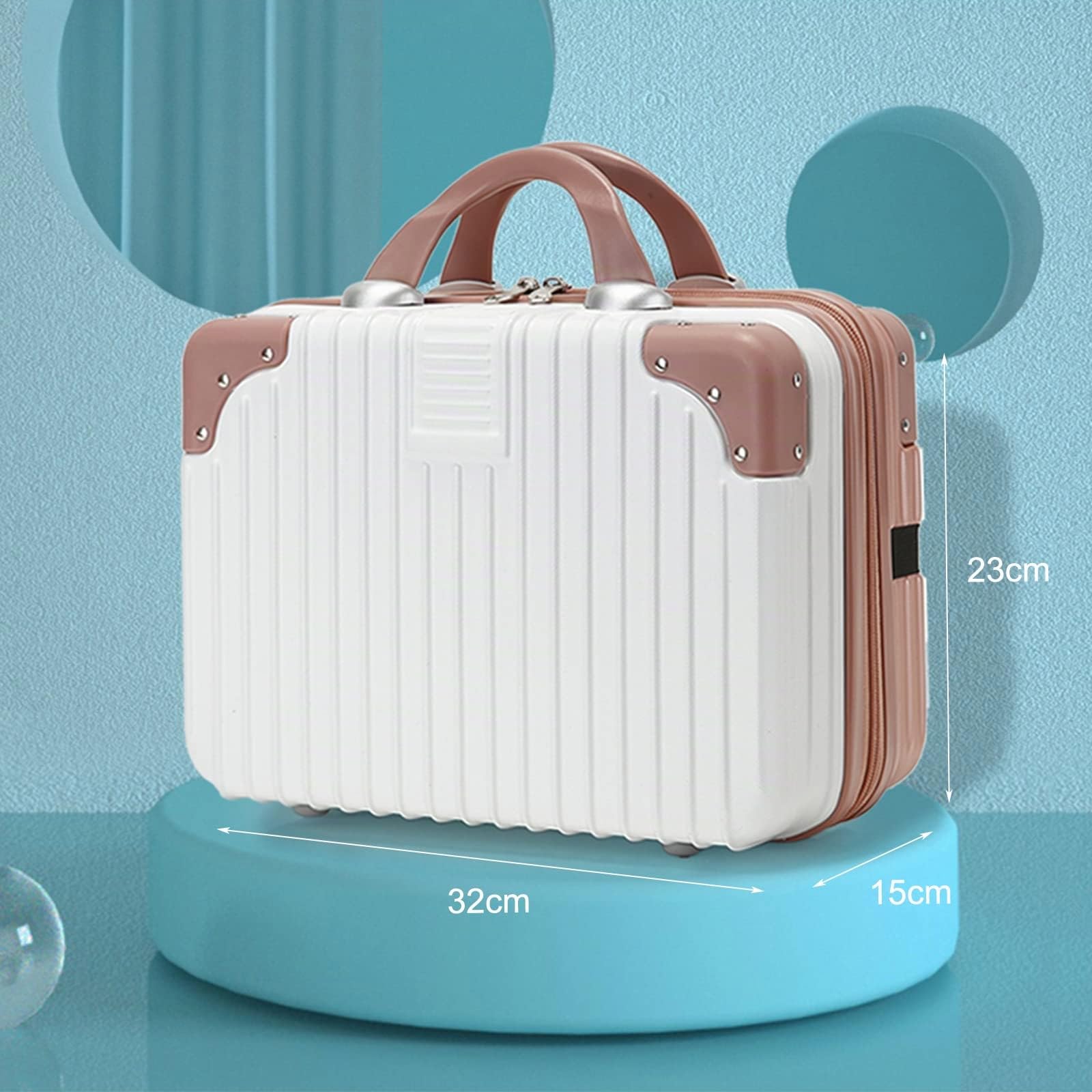 Balakaka Beauty Case da Viaggio Rigido 11L, Trucchi Borsa per Cosmetici Donna Impermeabile Borsa In ABS con Manico, Chiusura a Cerniera, Borsa da Toilette da Viaggio Custodia Cosmetica Donna