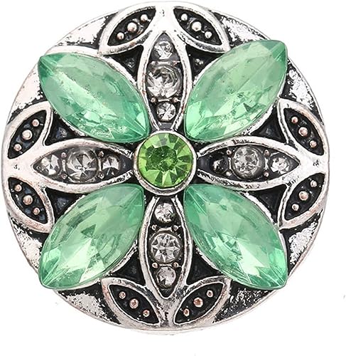 Broches Fancy Vintage, 5 piezas de botones de diamantes de imitación azules de 0.709 in joyería intercambiable a presión joyería DIY botón pulsera