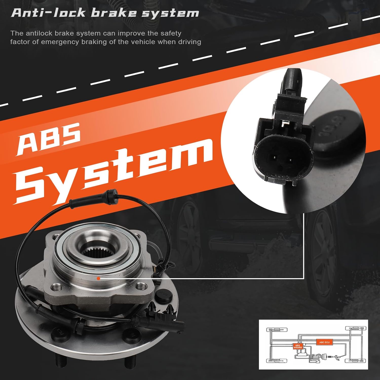 DRIVESTAR Rear Wheel Bearings & Hub Assembly 541014 for Nissan Armada 2012 2013 2014 2015, w/ABS 6-Lug