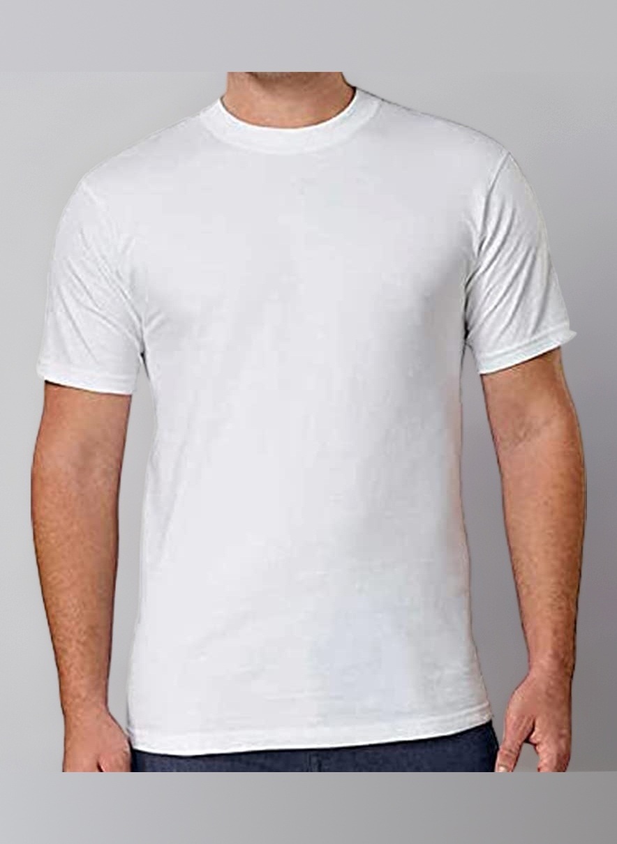 Signature Men's Crew Neck T-Shirts, White, Large