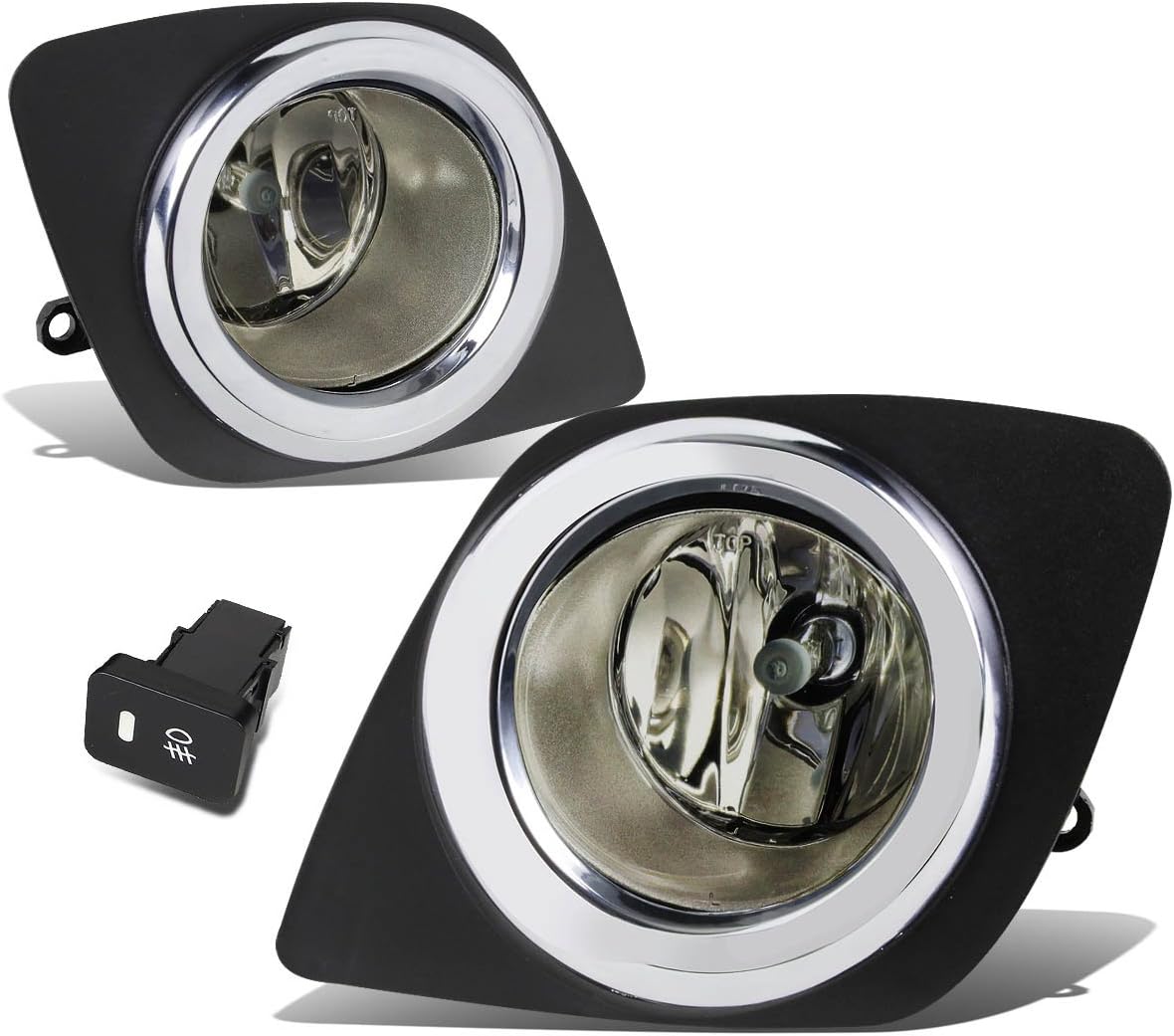Auto Dynasty Fog Lights Assembly Compatible with 2009-2012 RAV4 Front Bumper Driving Fog Lamps w/Switch and Bezel, Driver and Passenger Side, Amber Lens