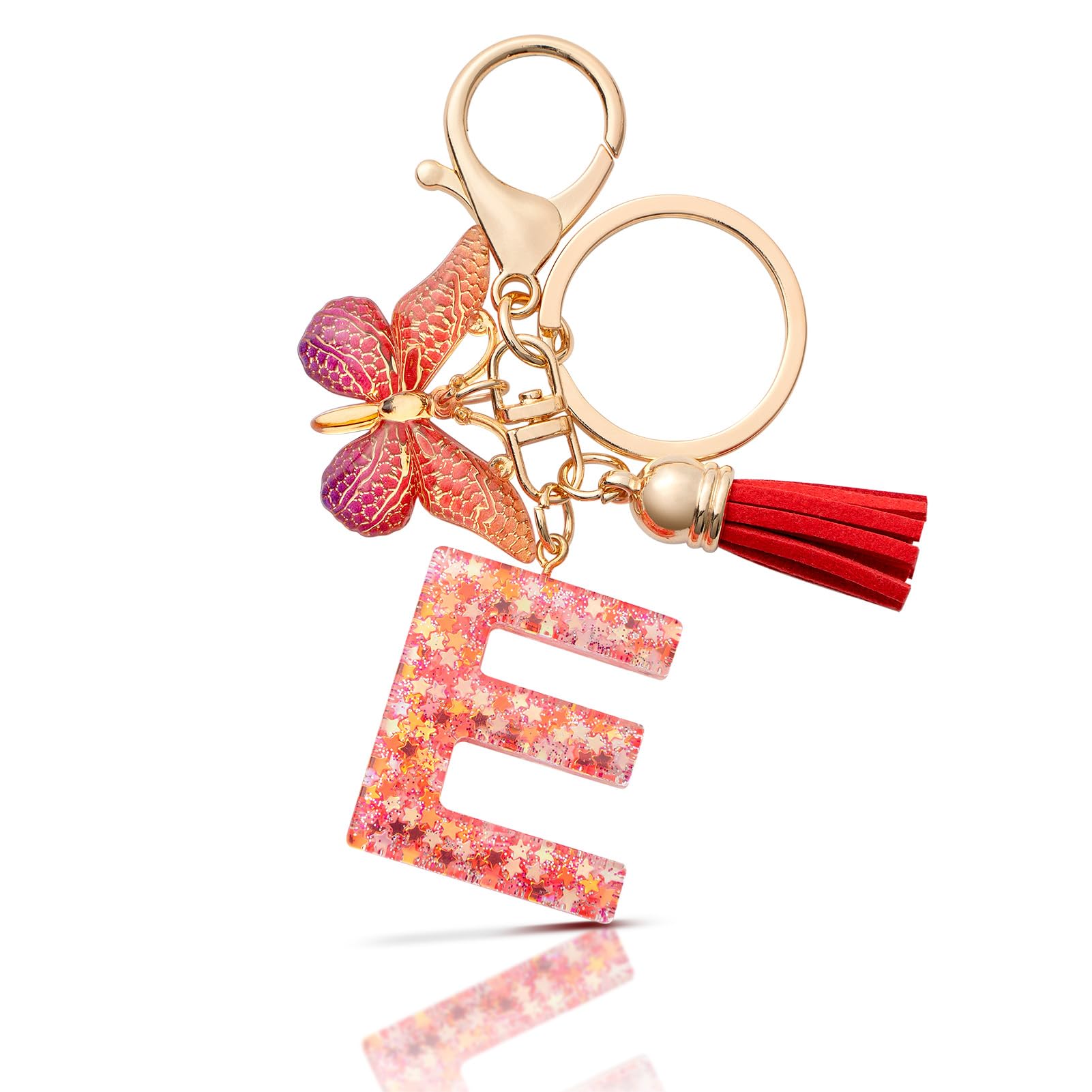 MORSUNBELA Schlüsselanhänger Buchstabe Mädchen Keychain mit Anfangsbuchstabe Schlüssel Anhänger mit Buchstaben für Frauen Damen