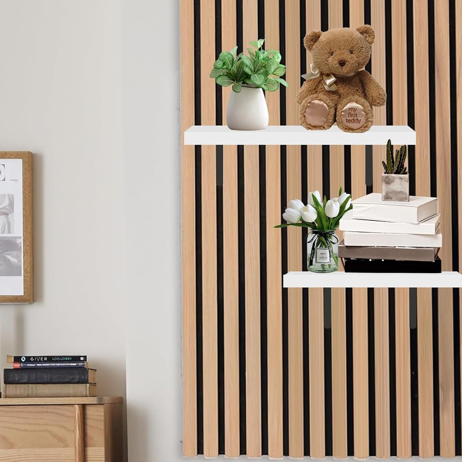 Organisateur mural bureau et cuisine pour étagère DIY sans trou